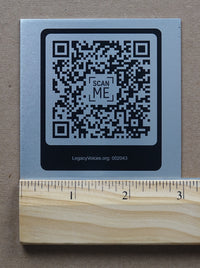 LegacyVoice MP3 QR-Code Plate for one year