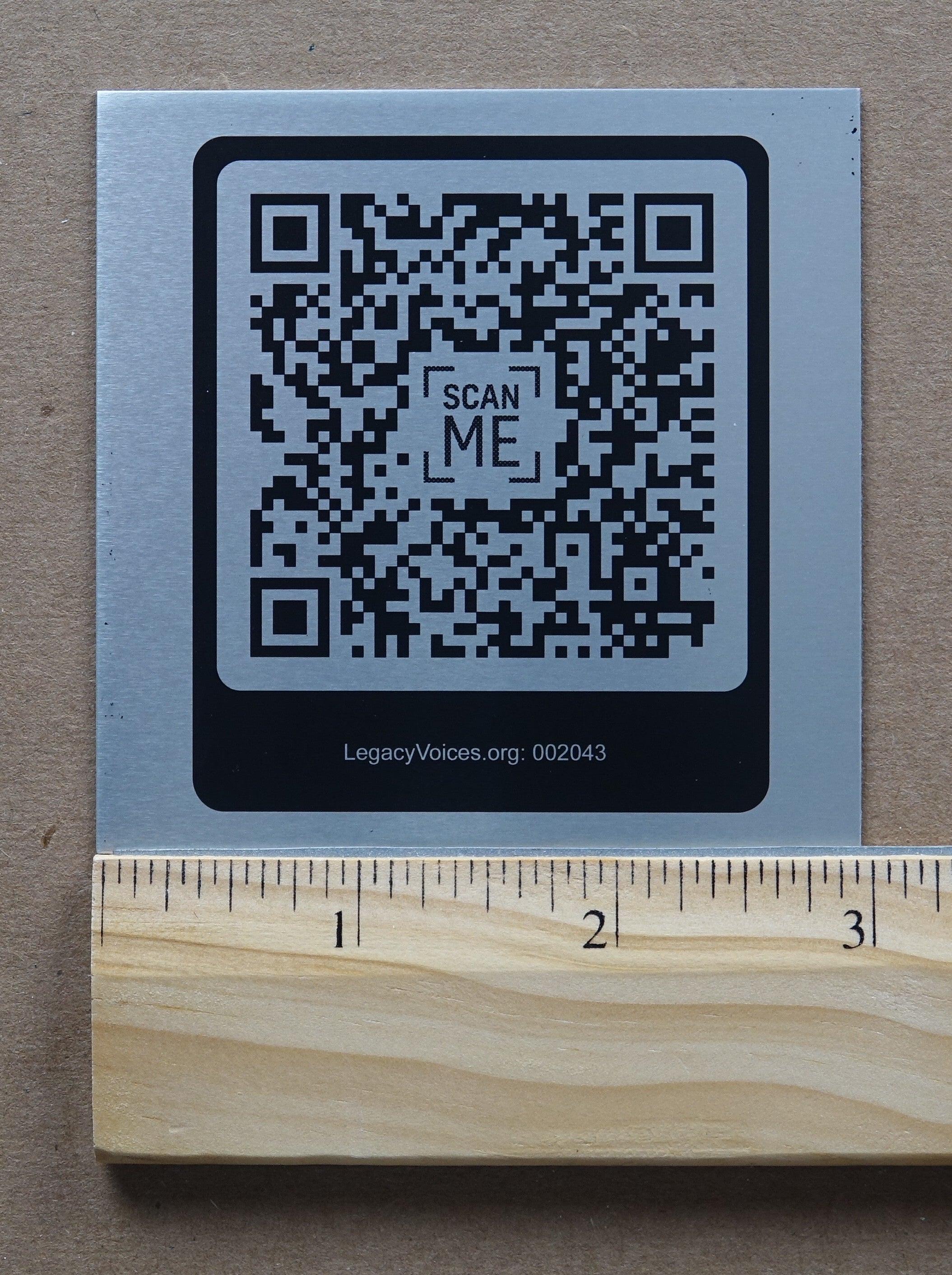 Legacy Voice QR-code Plate – MP3